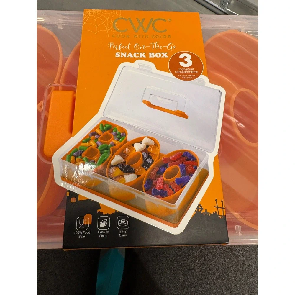 CWC Cook With Color Halloween Snack Box Set EEK and BOO Divided Trays 2pk